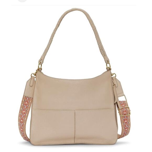 Lucky Brand 100% Leather Laya Sholder Bag Purse Handbag Color‎ Smoke Grey - Picture 1 of 9